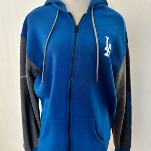 Blue and Gray LA Zip-Up Hoodie